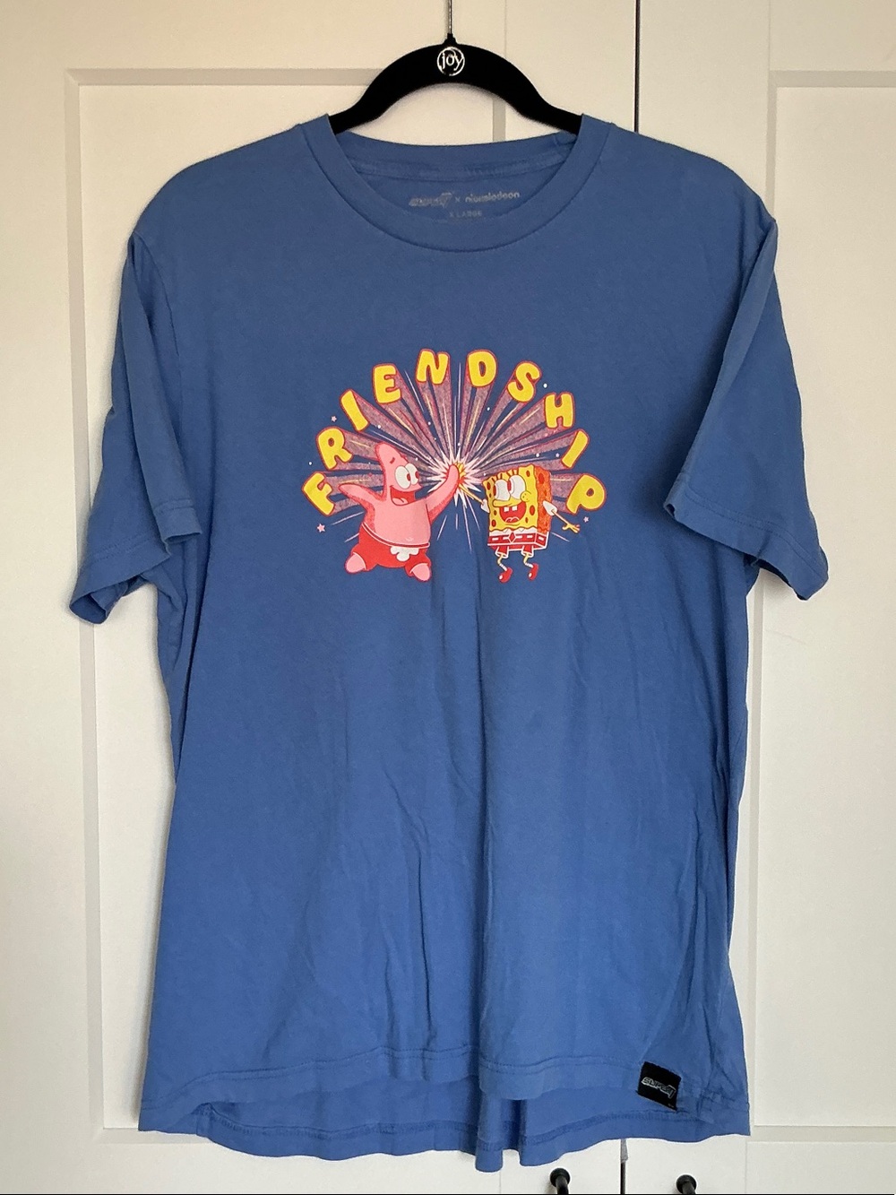 Super 7 Blue 'Friendship' SpongeBob & Patrick Tee Men's XL (more of a L)